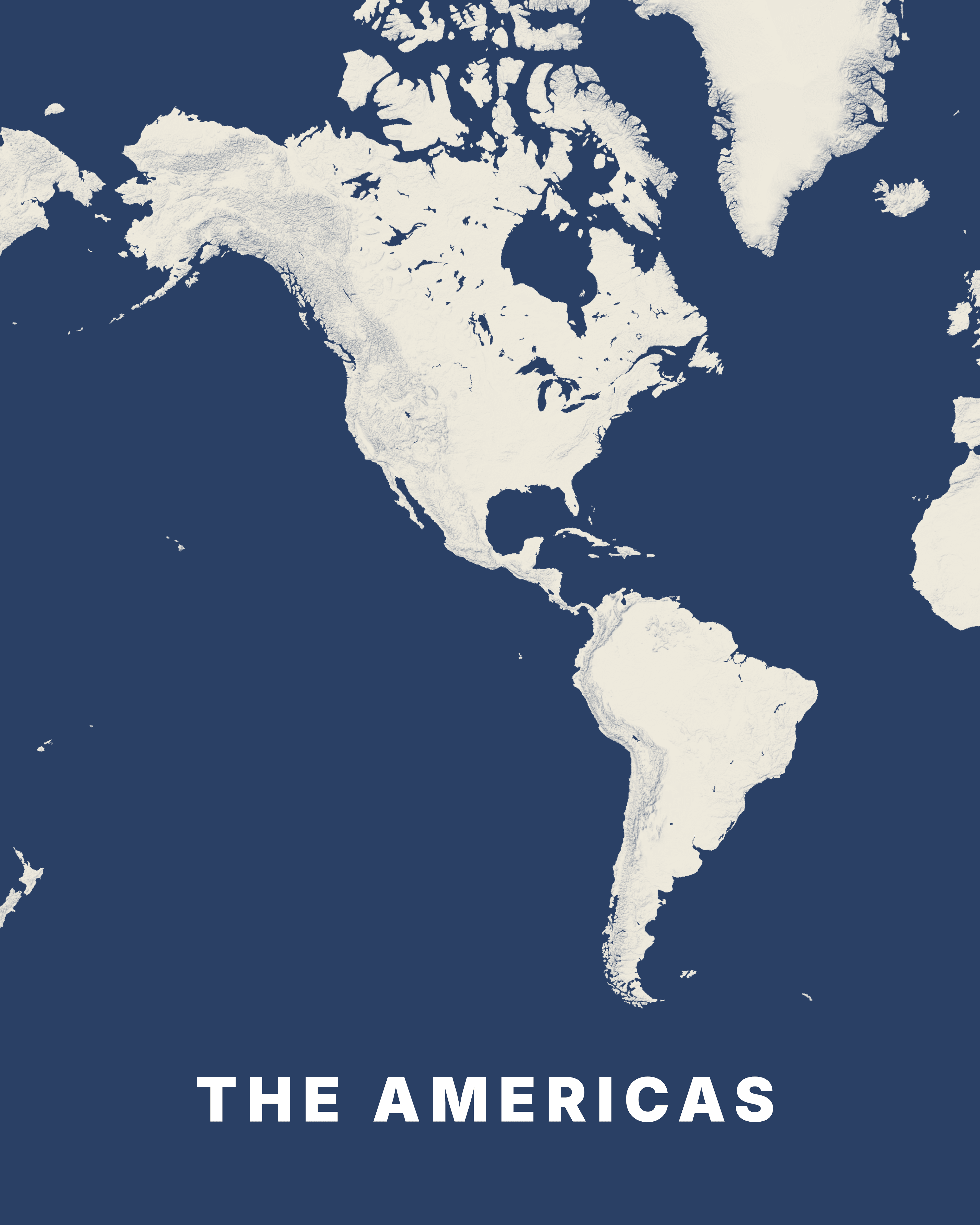 The Americas map poster design shown in Space Needle, Broad Street, Seattle, WA, USA