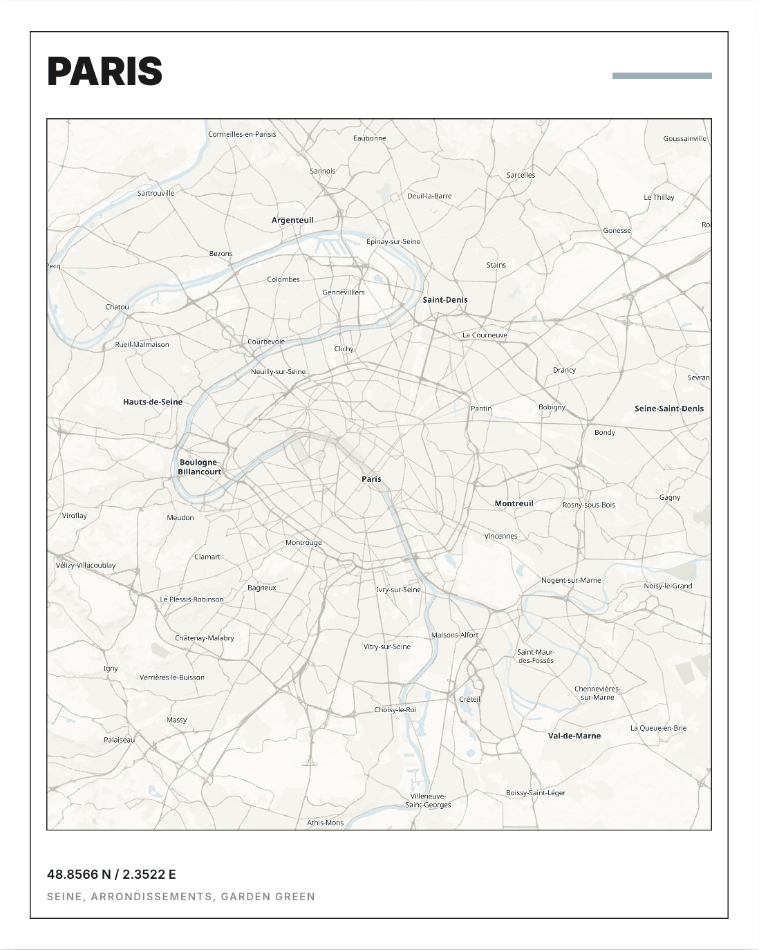 Gallery Paris finished map poster