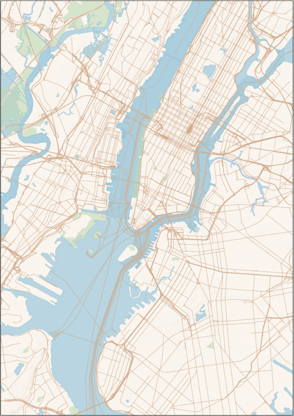 Full Map map poster design shown in New York